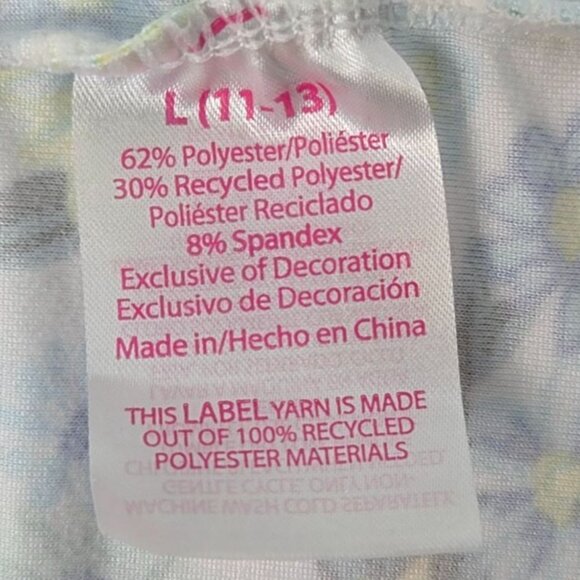 No Boundaries Juniors Crochet Back Blue Floral Cottagecore Flare Mini Dress Sz L - Picture 7 of 7